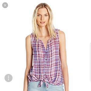 New Lucky Brand Large Sleeveless 100% linen top